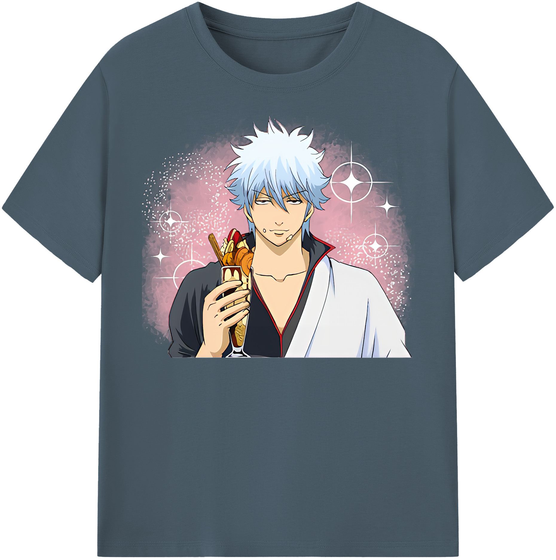（画像用） ぎんたま 坂田銀時（さかたぎんとき） 神楽 志村新八（しむら しんぱち） GINTAMA Sakata Gintoki Kagura Shimura Shinpachi 綿100％半袖Tシャツ（フロントプリント）